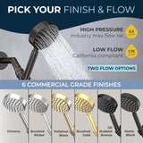 HammerHead Showers? Solid Metal LOW FLOW Handheld Shower Head with Hose and Brass Holder – OIL RUBBED BRONZE ?C Water Saving 1.75 GPM Detachable Shower Head – Adjustable Shower Wand Bracket & 6ft Hose