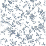 Brewster 2766-003519 Cassandra Navy Floral Trails Wallpaper