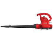 Side view of Craftsman electric leaf blower, model CMEBL700, red and black, with ergonomic handle on white background.