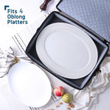 StorageBud Dinnerware Storage Container Set for Plate, Cup, Flatware, Stemware, & Platter Sets- Gray ( 8pc)